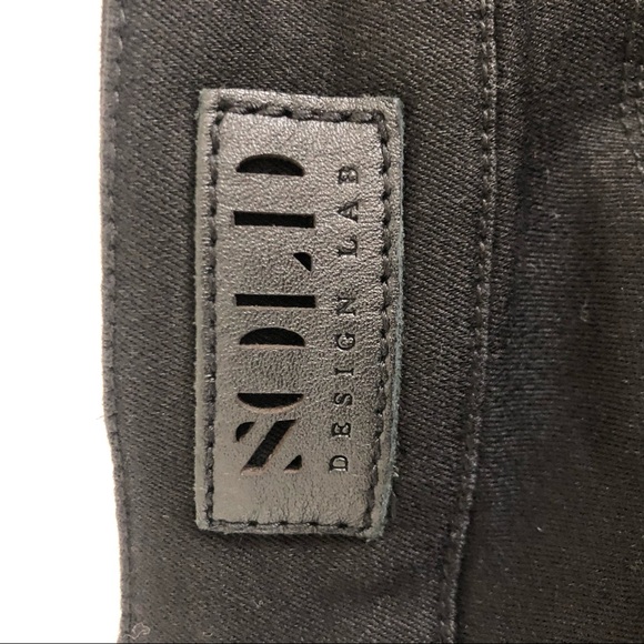 Leather Trim Jeans in Black 27 - Picture 5 of 6